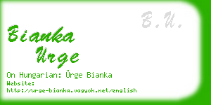 bianka urge business card